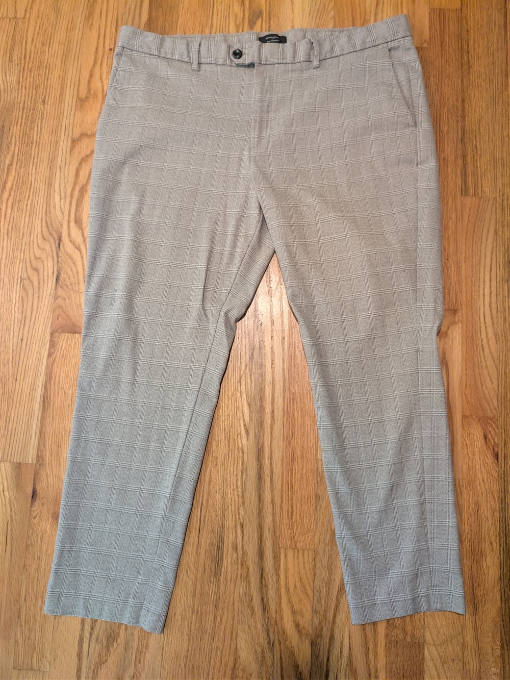 Men's Banana Republic Light Gray Plaid Dress Pants